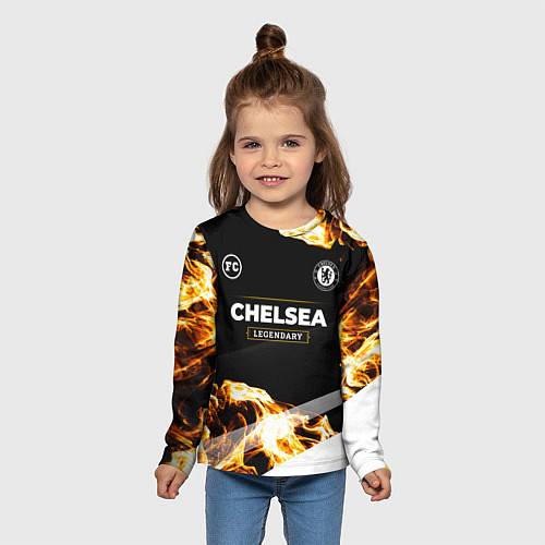 Детский лонгслив Chelsea legendary sport fire / 3D-принт – фото 5