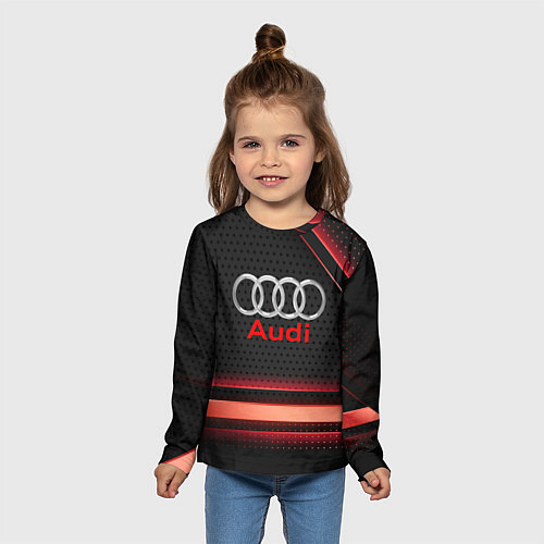 Детский лонгслив Audi абстракция карбон / 3D-принт – фото 5
