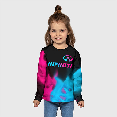 Детский лонгслив Infiniti - neon gradient: символ сверху / 3D-принт – фото 5