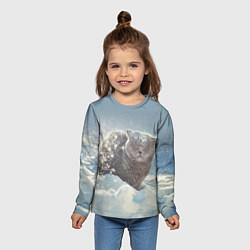 Лонгслив детский Кот встречает Новый Год!, цвет: 3D-принт — фото 2