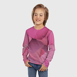 Лонгслив детский Розовые геометрические фигуры, цвет: 3D-принт — фото 2