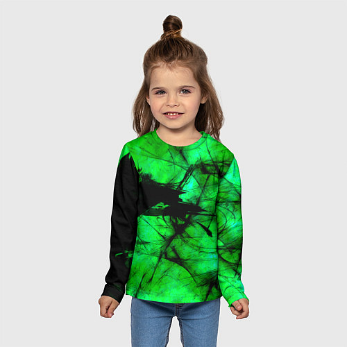 Детский лонгслив Зеленый фантом / 3D-принт – фото 5