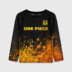 Лонгслив детский One Piece - gold gradient: символ сверху, цвет: 3D-принт