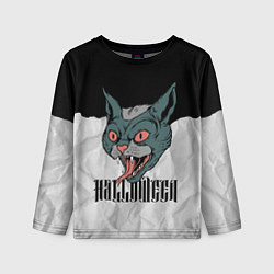 Лонгслив детский Happy Halloween - wild cat, цвет: 3D-принт