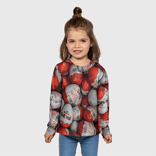Детский лонгслив Фон из киндер сюрприз / 3D-принт – фото 5