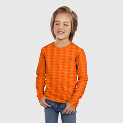 Лонгслив детский Геометрия - оранжевые фигуры, цвет: 3D-принт — фото 2