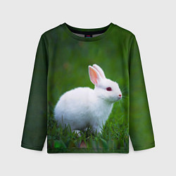 Лонгслив детский Кролик на фоне травы, цвет: 3D-принт