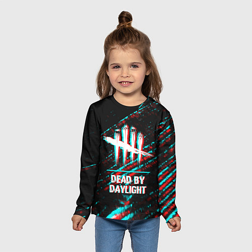 Детский лонгслив Dead by Daylight в стиле glitch и баги графики на / 3D-принт – фото 5
