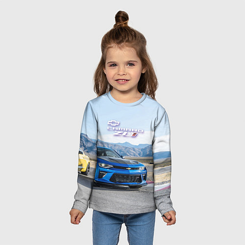 Детский лонгслив Chevrolet Camaro ZL 1 - Motorsport / 3D-принт – фото 5