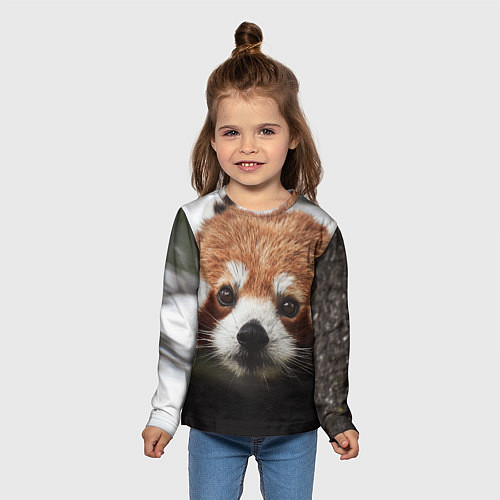 Детский лонгслив Малая панда / 3D-принт – фото 5