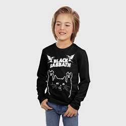 Лонгслив детский Black Sabbath рок кот, цвет: 3D-принт — фото 2