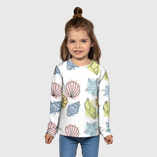 Детский лонгслив Морские обитатели / 3D-принт – фото 5