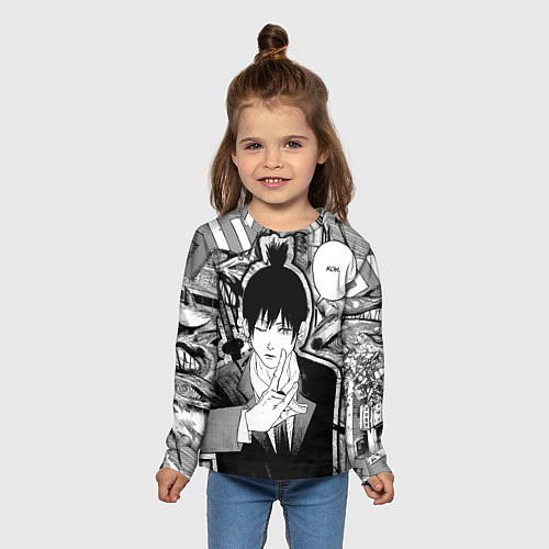 Детский лонгслив Аки Человек Бензопила / 3D-принт – фото 5