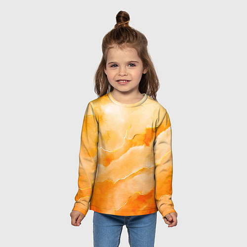 Детский лонгслив Оранжевое настроение / 3D-принт – фото 5