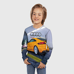 Лонгслив детский Audi TT мчится в тоннеле, цвет: 3D-принт — фото 2