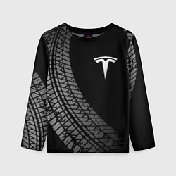 Детский лонгслив Tesla tire tracks