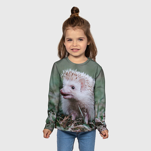 Детский лонгслив Ежик альбинос / 3D-принт – фото 5