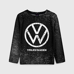 Лонгслив детский Volkswagen с потертостями на темном фоне, цвет: 3D-принт