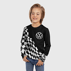 Лонгслив детский Volkswagen racing flag, цвет: 3D-принт — фото 2