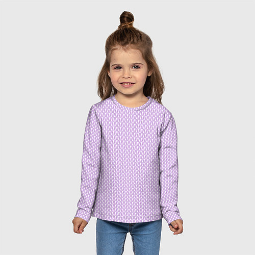 Детский лонгслив Вязаное полотно - Розовое / 3D-принт – фото 5