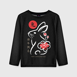 Детский лонгслив Rabbit with flower, chinese new year