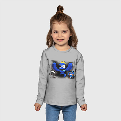 Детский лонгслив Синий и Хагги Вагги / 3D-принт – фото 5