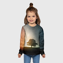 Лонгслив детский Раскидистое дерево на фоне звёздного неба, цвет: 3D-принт — фото 2