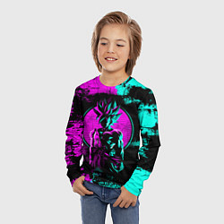Лонгслив детский Неоновый гоку блэк, цвет: 3D-принт — фото 2