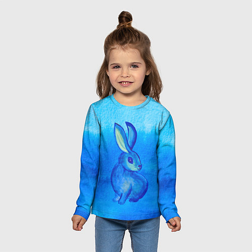 Детский лонгслив Водяной кролик символ 2023 / 3D-принт – фото 5