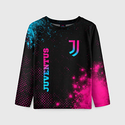 Лонгслив детский Juventus - neon gradient: надпись, символ, цвет: 3D-принт