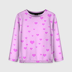 Лонгслив детский Сердечки розовые абстракция, цвет: 3D-принт