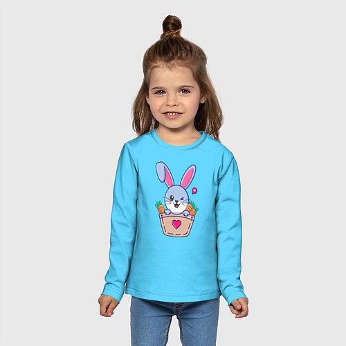 Детский лонгслив Кролик Символ года 2023 / 3D-принт – фото 5