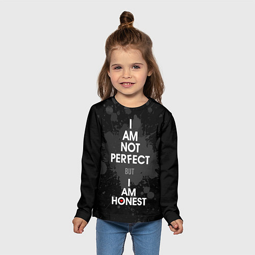 Детский лонгслив I am not perfect, but I am honest / 3D-принт – фото 5