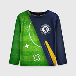 Лонгслив детский Chelsea football field, цвет: 3D-принт