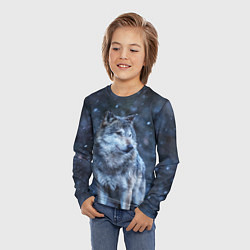 Лонгслив детский Лесной волк, цвет: 3D-принт — фото 2