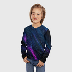 Лонгслив детский Звёздное абстрактное фиолетовое небо, цвет: 3D-принт — фото 2
