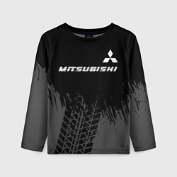 Лонгслив детский Mitsubishi speed на темном фоне со следами шин: си, цвет: 3D-принт