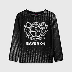 Лонгслив детский Bayer 04 с потертостями на темном фоне, цвет: 3D-принт