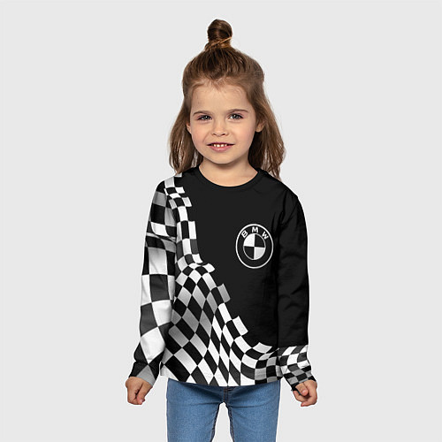 Детский лонгслив BMW racing flag / 3D-принт – фото 5