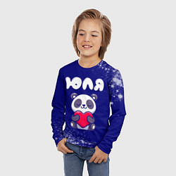 Лонгслив детский Юля панда с сердечком, цвет: 3D-принт — фото 2