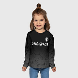 Лонгслив детский Dead Space glitch на темном фоне: символ сверху, цвет: 3D-принт — фото 2