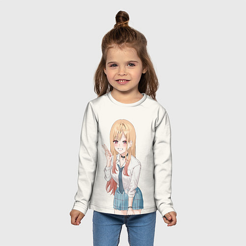 Детский лонгслив Красотка Марин Китагава / 3D-принт – фото 5