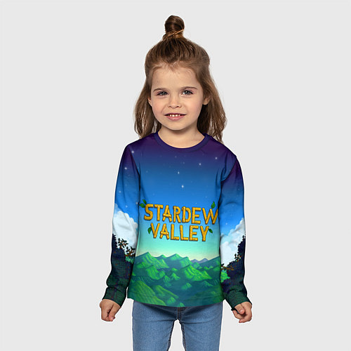 Детский лонгслив Горы Stardew Valley / 3D-принт – фото 5