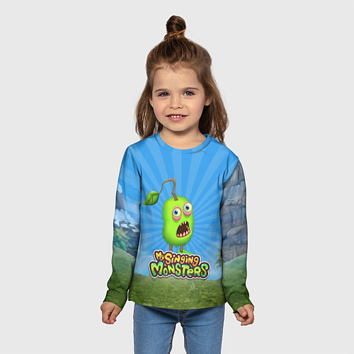 Детский лонгслив My Singin Monsters - Зерномех / 3D-принт – фото 5