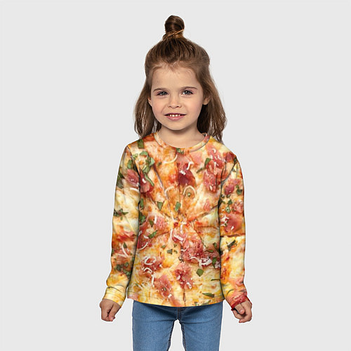 Детский лонгслив Вкусная пицца / 3D-принт – фото 5