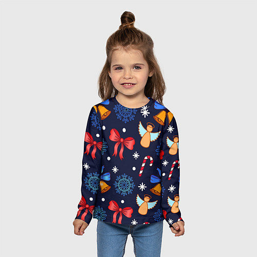Детский лонгслив Новогодняя мелодия / 3D-принт – фото 5