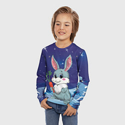 Лонгслив детский Кролик с морковкой, цвет: 3D-принт — фото 2