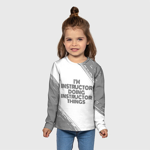 Детский лонгслив Im doing instructor things: на светлом / 3D-принт – фото 5