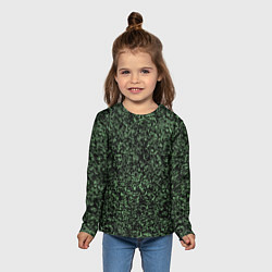 Лонгслив детский Черный и зеленый камуфляжный, цвет: 3D-принт — фото 2