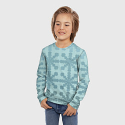Лонгслив детский Снежинки градиент, цвет: 3D-принт — фото 2